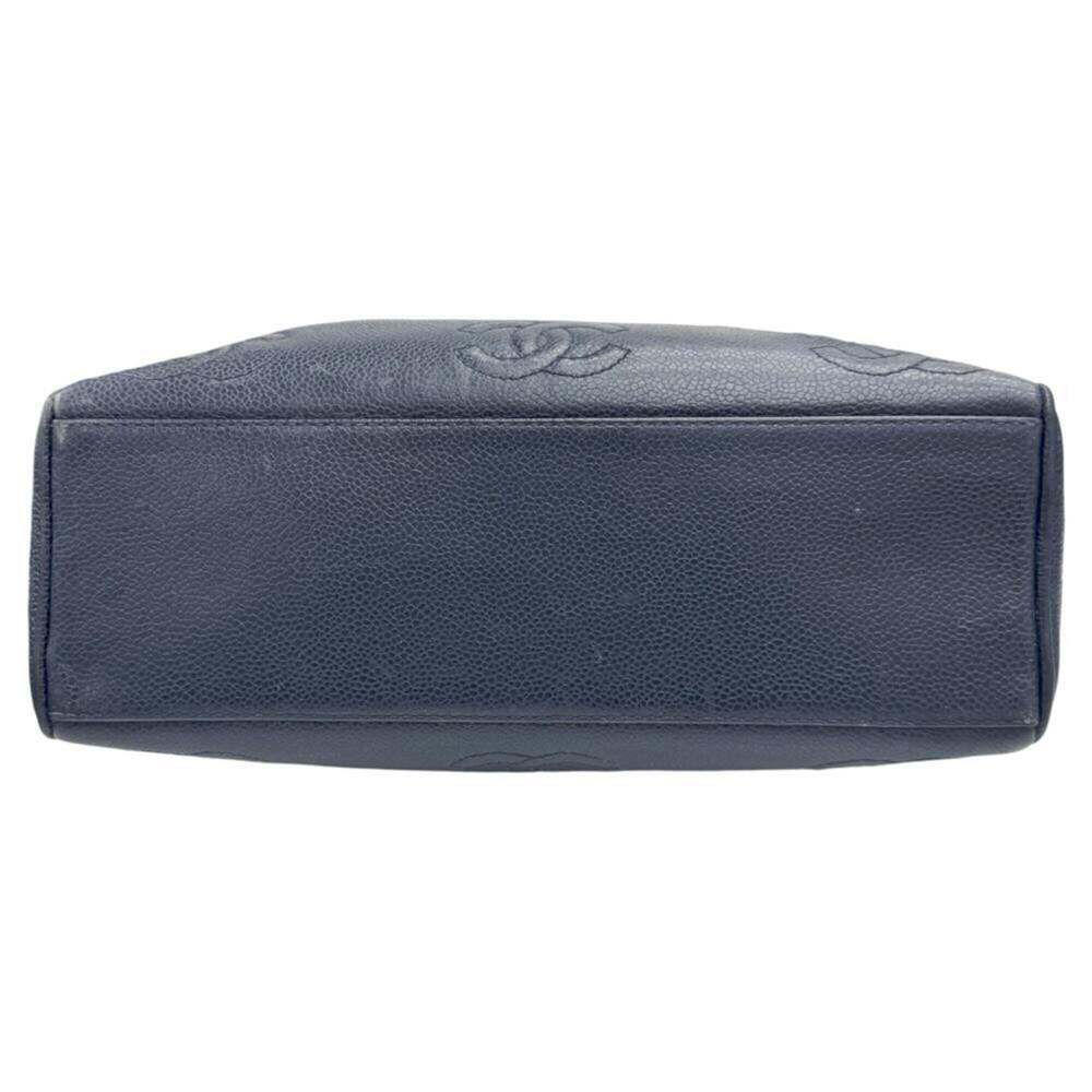 CHANEL Blue Caviar Leather Logo Tote Bag - Picture 5 of 11